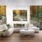 Designart - Forest Waterfall with Yellow Trees - Large Landscape Framed Canvas Art Print